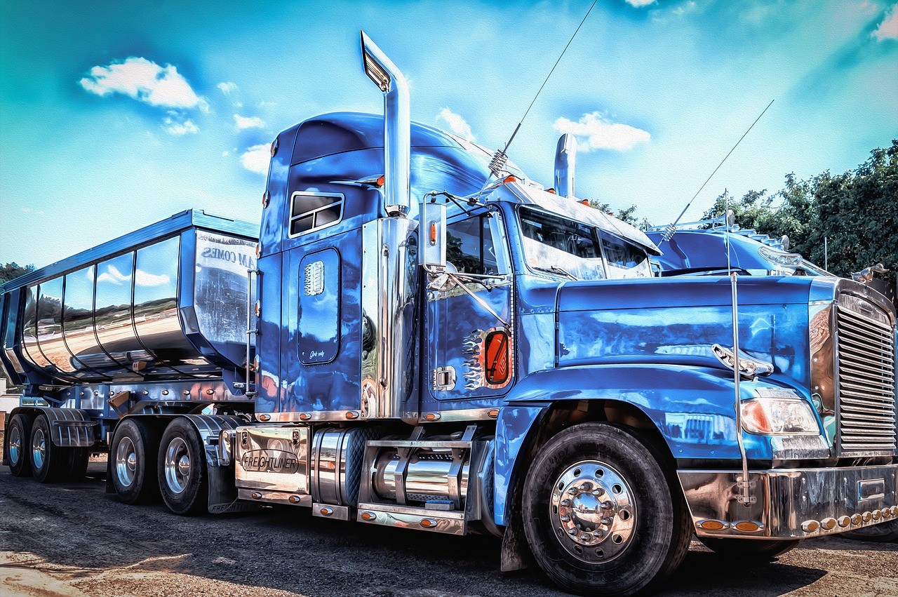 shiny commercial truck